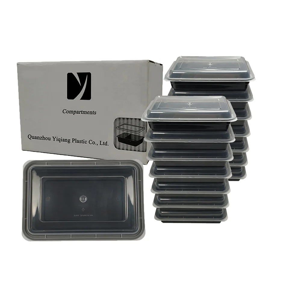 1000ml 10 pack1-compartment  china supplier food plastic disposable takeout meal prep lunch containers