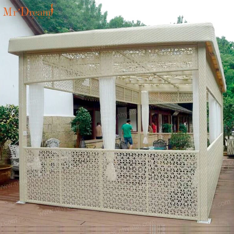 Italian wicker rattan garden pavilion design pavilion customized pavilion for villa and courtyard