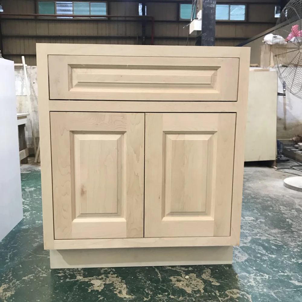 Неокрашенная полностью деревянная кухонная кабина в американском стиле