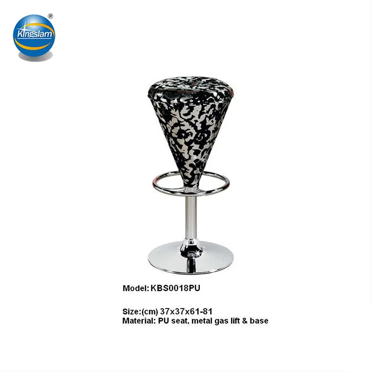 modern luxury leather swivel bar stool with backrest