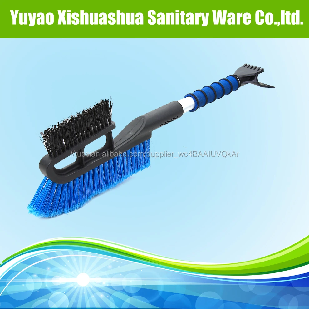 Auto care heavy snow brush with ice scraper wooden snow brush