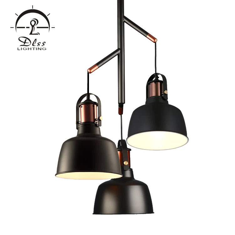 Modern ceiling pendant contemporary Vintage black hanging lamp round modern aluminum E27 Fixture Chandeliers pendant light
