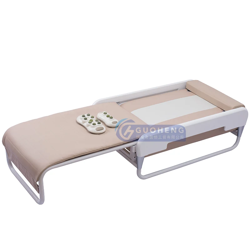 Автоматический массажный стол, портативная кровать для массажа, согревание шиацу, Нефритовая мебель для салона, металл и кожа, современный