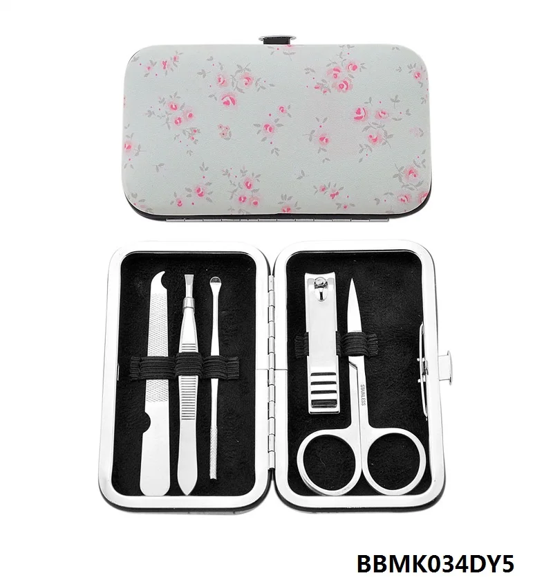 Cartoon case of metal kids baby mini 5pcs manicure pedicure festival gift set safety beauty nail care set