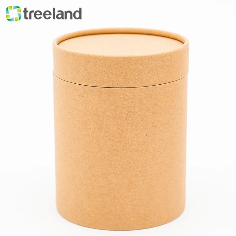 Kraft Paper Box Packaging Round Shape Cylinder Cardboard Can
