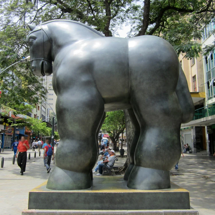 Modern design reproduction bronze fernando botero statue outdoor horse sculpture