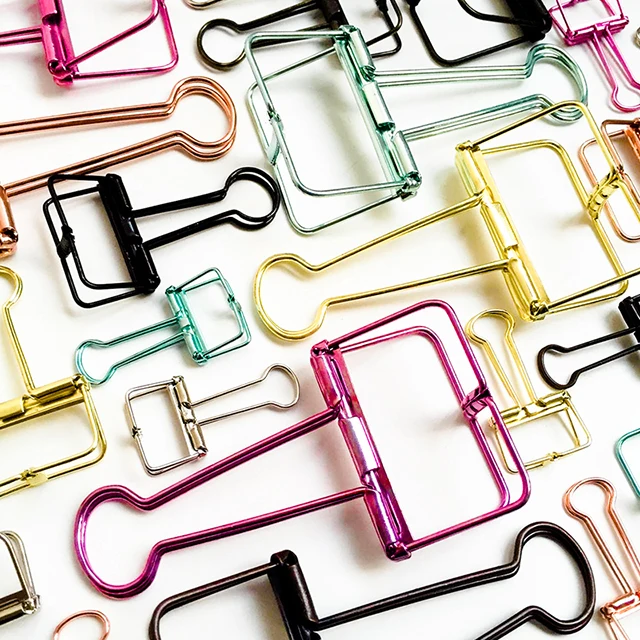 3 Size 8 Colors Metal Long Tail Clips Mini Binder Clips Multifunctional Metal Bookmark