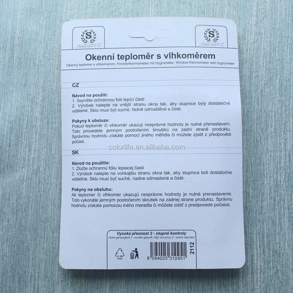 Bimetallic thermometer stick on thermometer window thermometer
