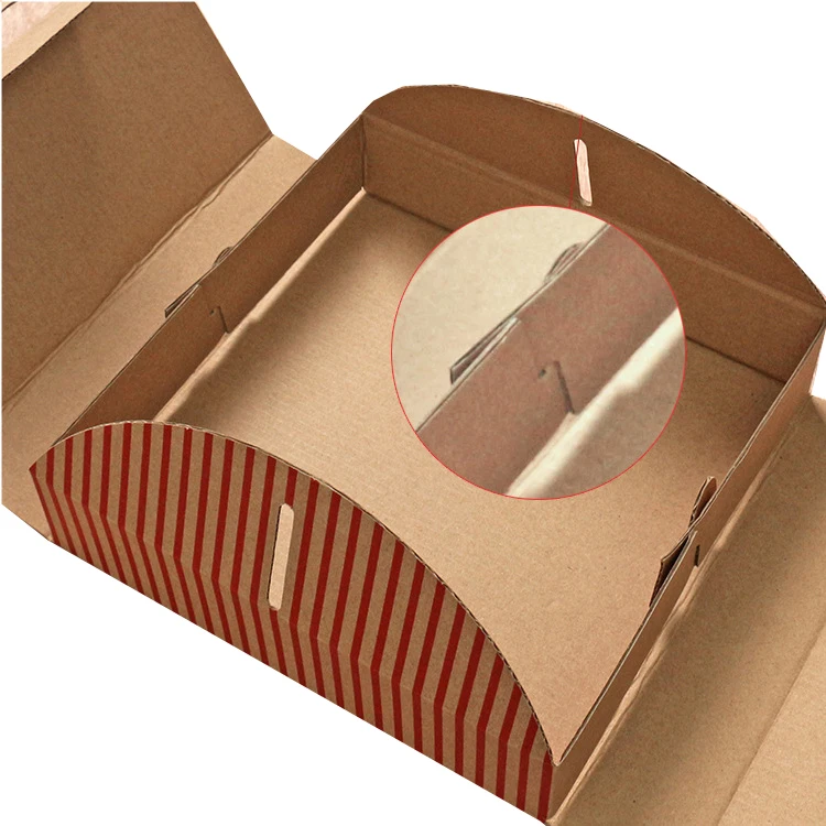 custom corrugated paper take out personalized cheap pizza boxes with handle