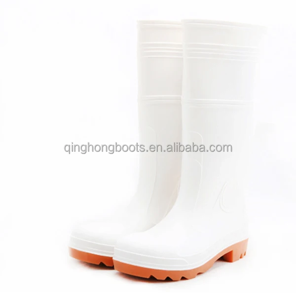 white upper rubber nitrile sole oil resistant PVC safety work boots