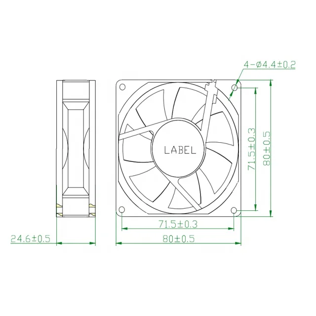 high quality 12 volt dc brushless axial flow computer cooling fan