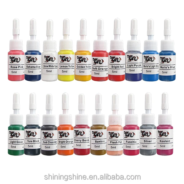 wholesale 5ml free tattoo ink set tattoo pigment ink include 20 colors