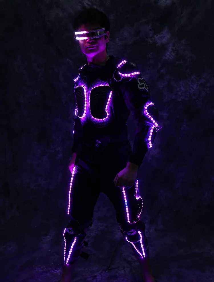 
LED Suit Costumes Clothes LED Lights Luminous Laser battle suit Stage Dance Performance Show Dress for Night Club 