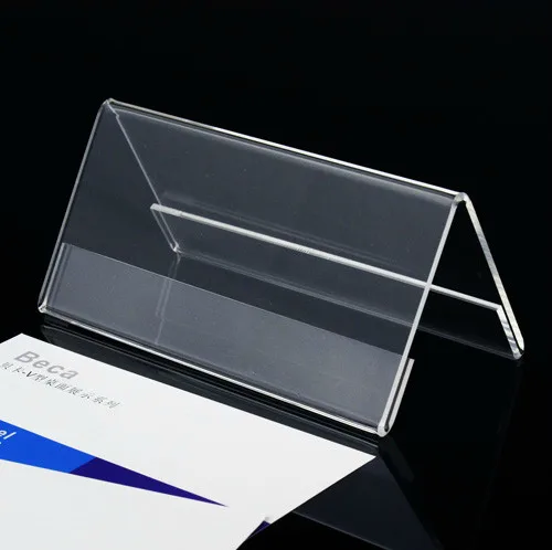 V-Shaped Acrylic Triangle Card Table Sign Holder