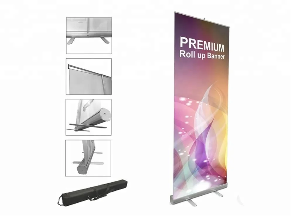 
Economy Roll Up Banner Stand Roll Screen Banner Stand Pull Up Display Stand 