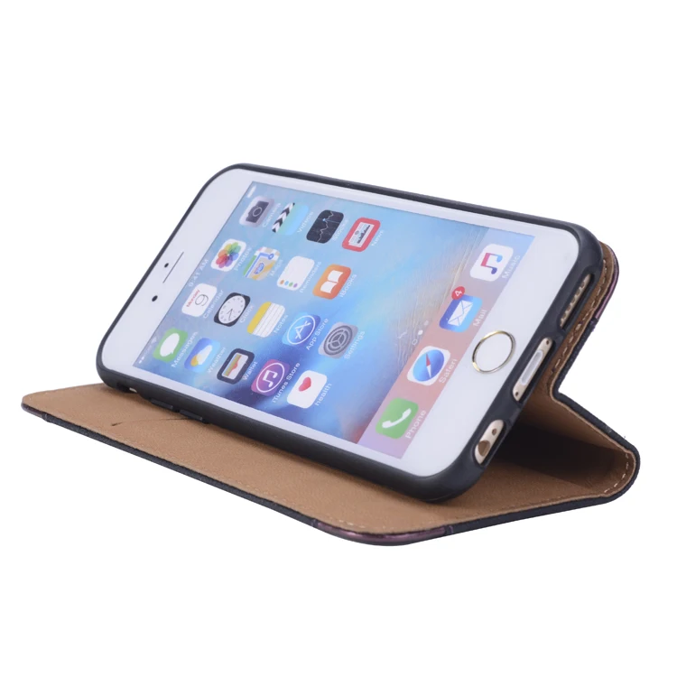 Honeydew melon pattern Rfid Blocking Carbon Fiber case pu leather flip cover for iPhone 7