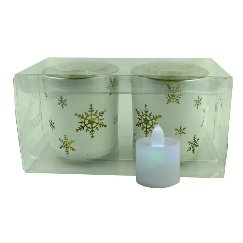 
Candle holder thick glass candle jar white 