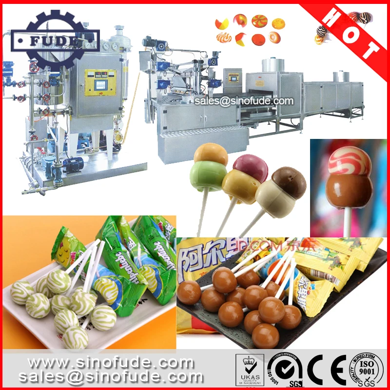 Automatic ball lollipop flat lollipop molding depositing making machine chupa chup candy machinery from shanghai factory