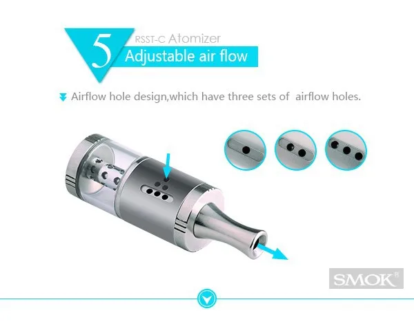
Adjustable air flow atomizer Smok RSST-C 2015 new rebuildable tank genesis atomizer <span style=