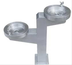 Stainless Steel Outdoor Freestanding double basin drinking water fountain