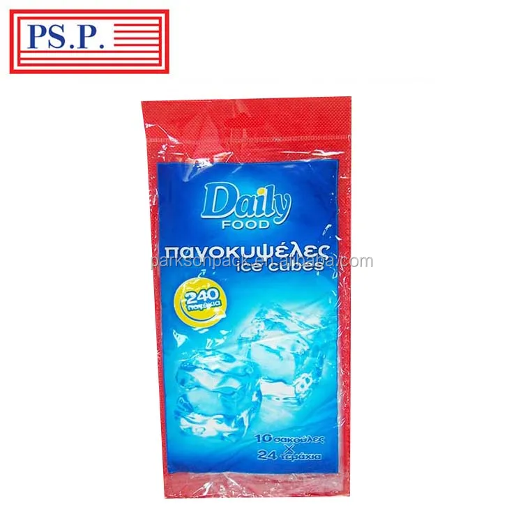 PE Plastic ice cube freezer bags/disposable ice cube bag