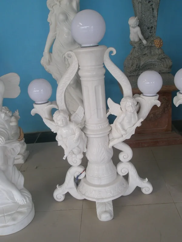 Large Garden Stone Marble Little angel Light Statues