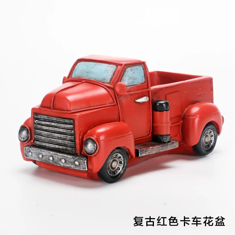Roogo resin truck flower pot for wedding home decor
