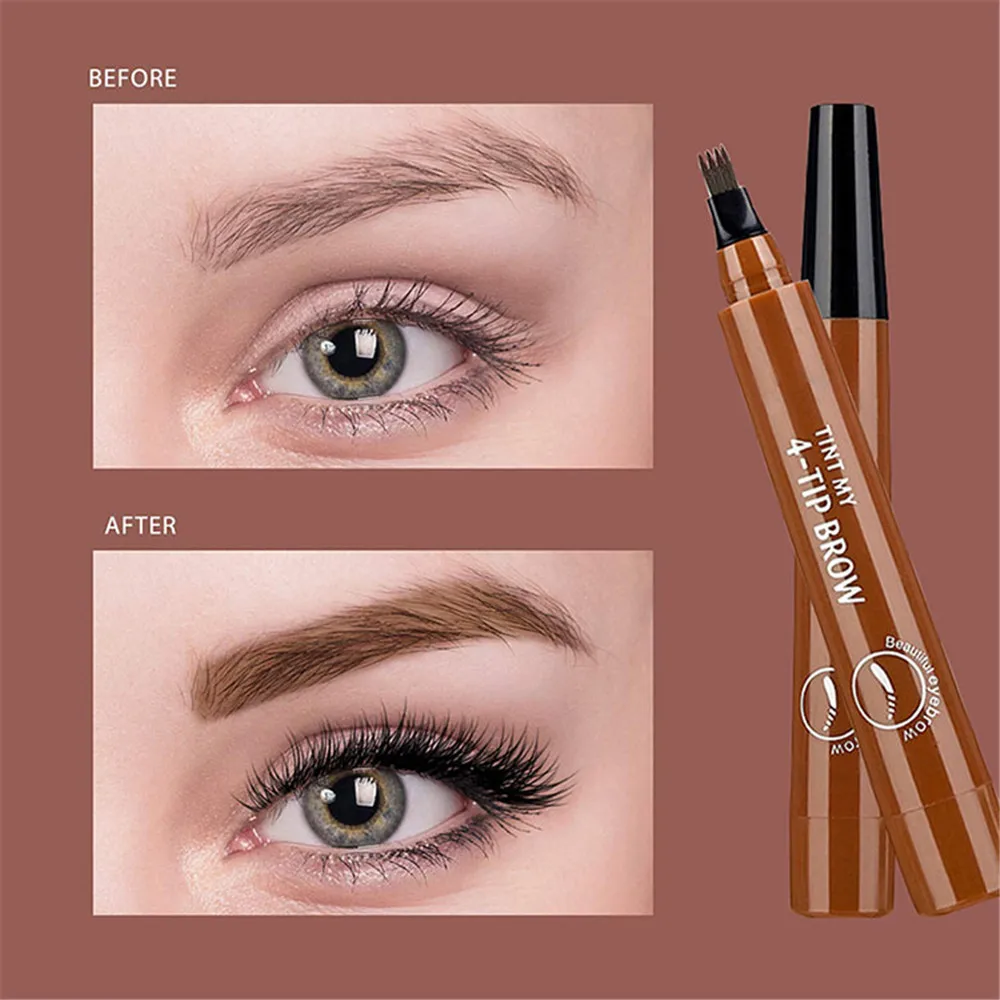 Wholesale Four Fork Tip Liquid Eyebrow Tattoo Pen Waterproof Makeup Best Selling eyebrow pencil set