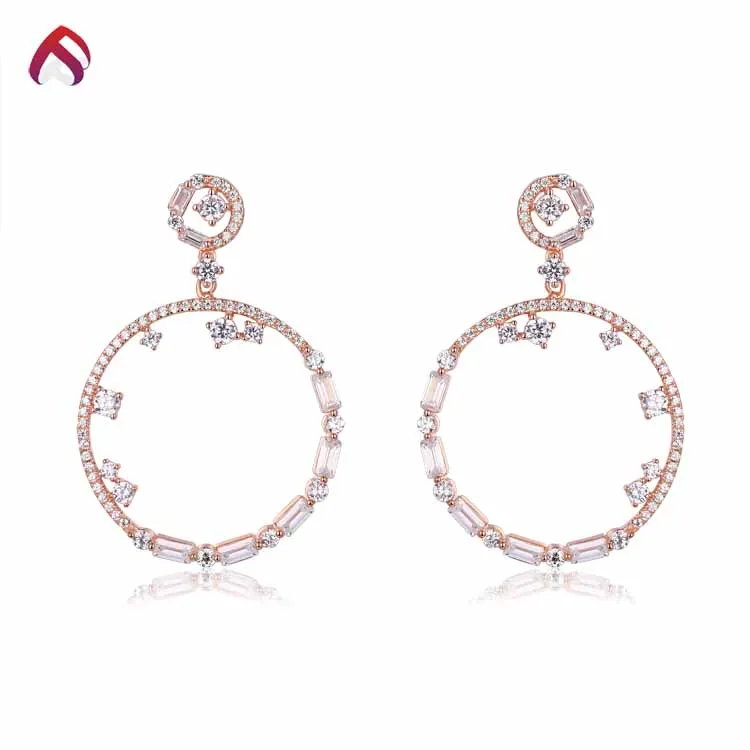 Factory Direct Sale 925 Sterling Silver White CZ Earrings Jewelry