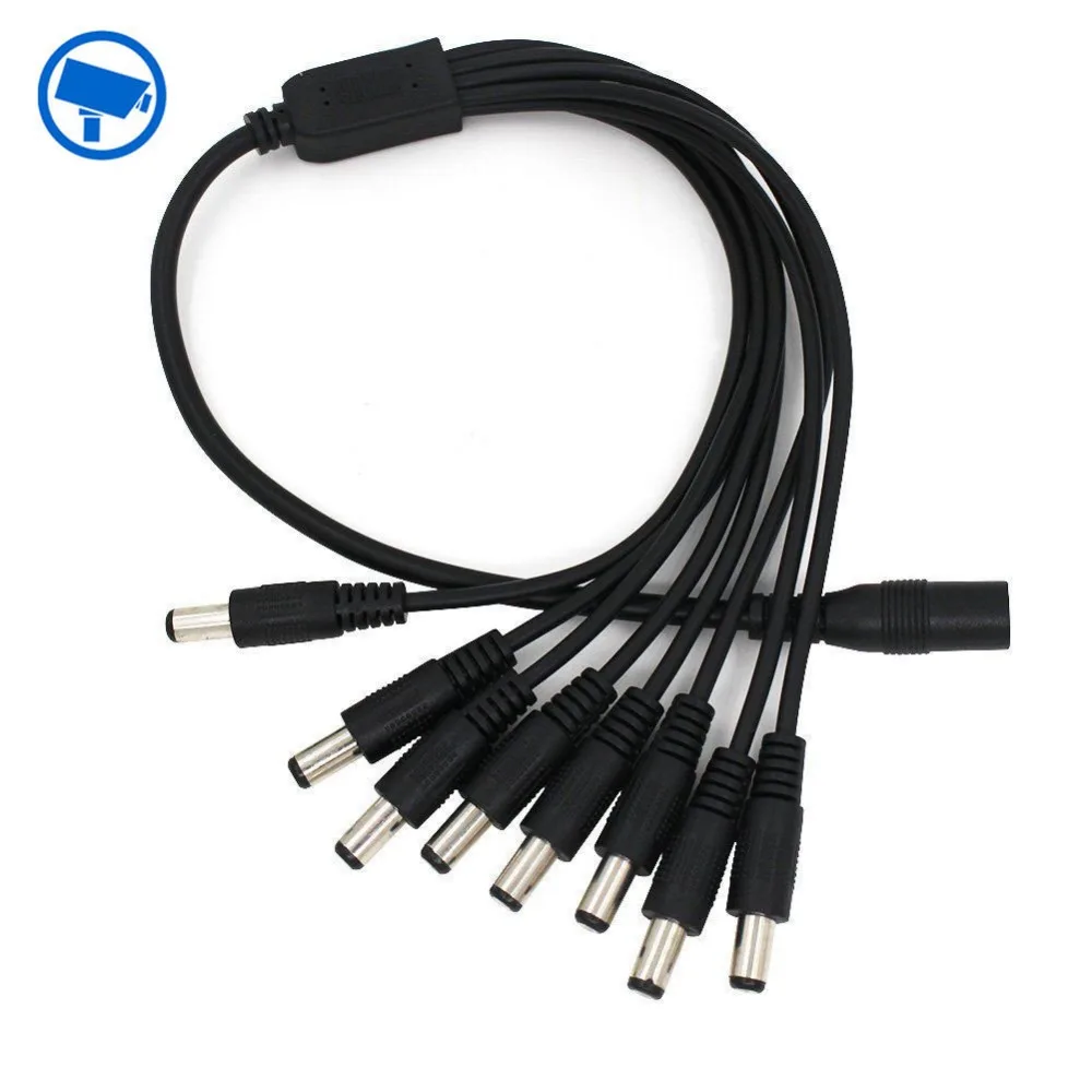 1 женщина к 8 Мужской способ питания DC кабель сплиттера мужчин и женщин кабеля