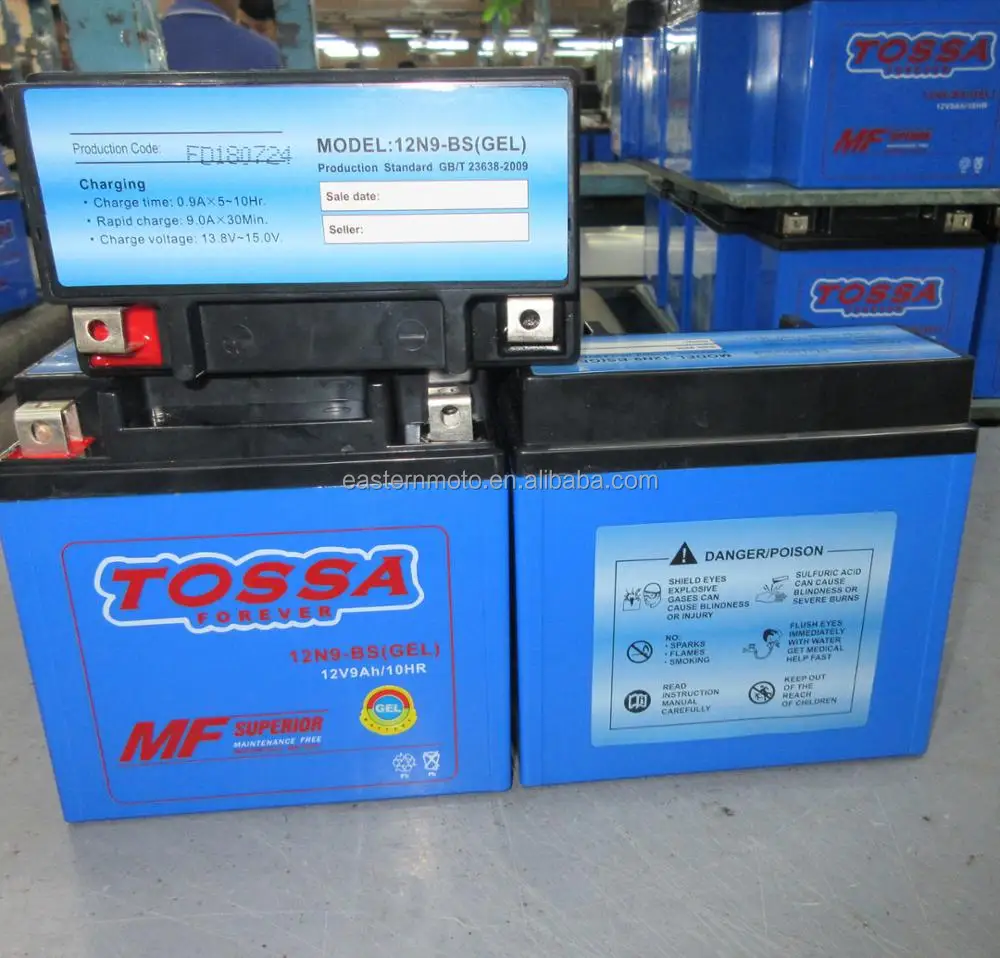 12N9-BS/12V-9Ah motorcycle gel battery