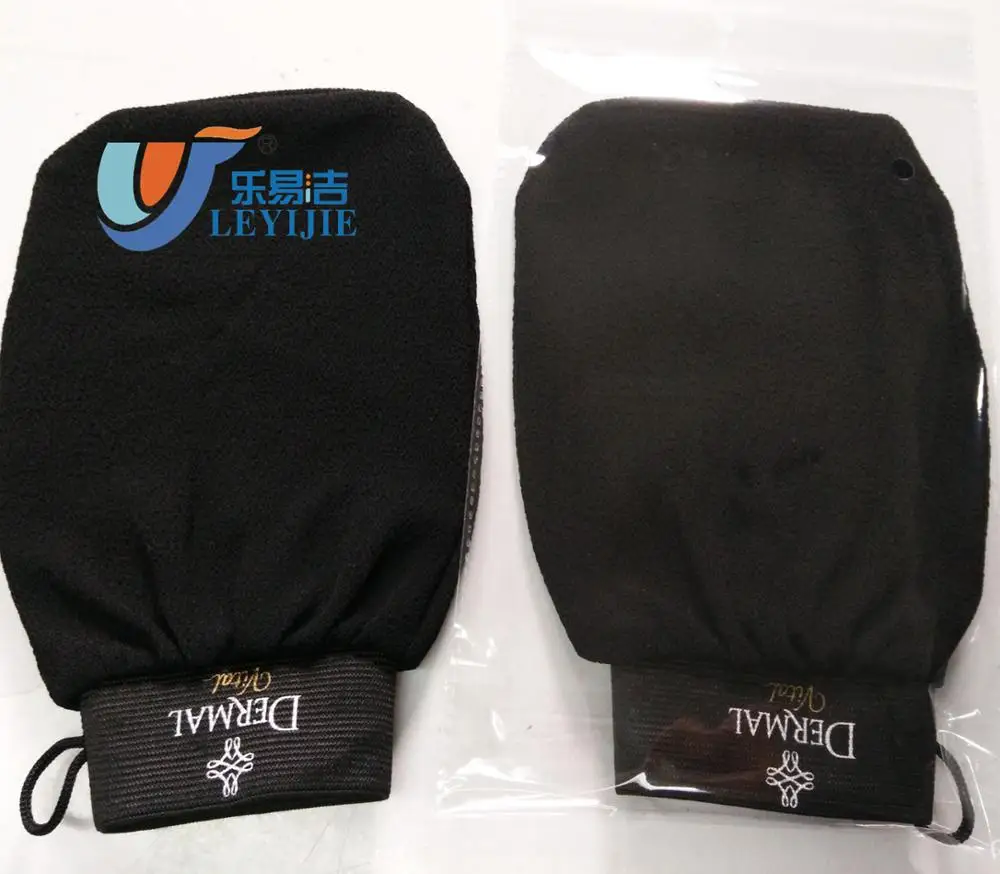 Daily Needed Product Custom Printed Logo Blove Glove Scrubber Natural Viscose Hammam Spa Glove