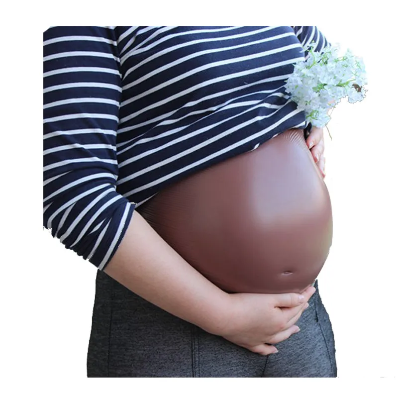 fake pregnancy belly Hot Selling Brown Silicone Artificial Belly Pregnant Belly for Crossdresser Wholesale