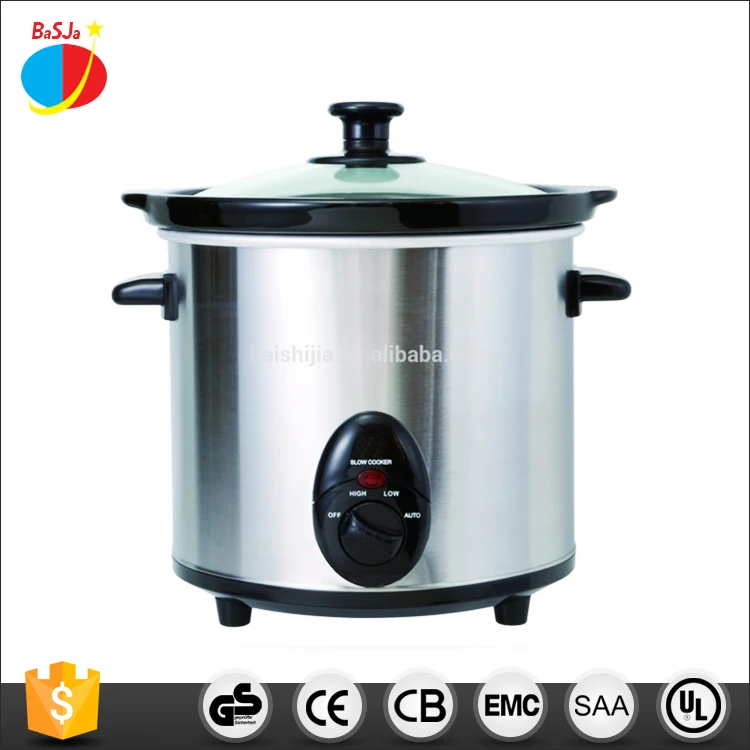 Customized stainless steel 220V 1.5L mini porridge electric slow pot with ceramic inner pot slow cooker 3.5L