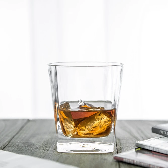 Square Simple Style Crystal Whiskey Rock Glass
