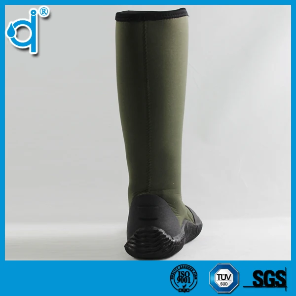  Легкие женские резиновые сапоги армейского зеленого цвета с неопреновым верхом