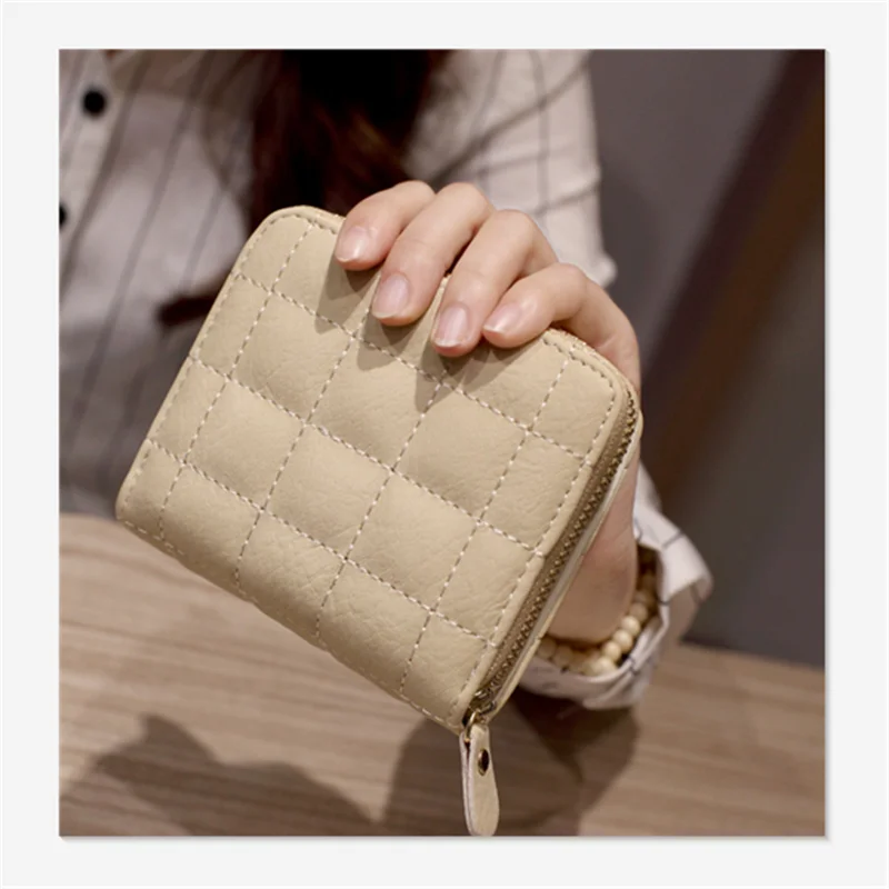 Mini Ladies Zipper Coin Student Short Embroidered Female PU Wallet Purse