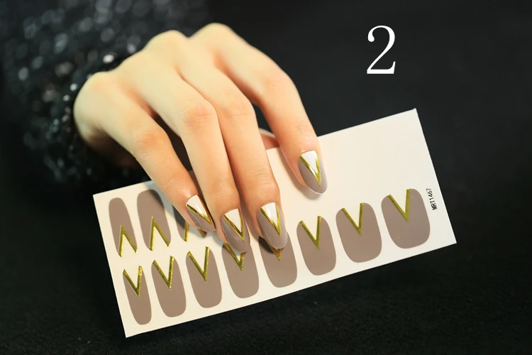 2017 New Design Gray Design Type Nail Art Full Cover Nail Wrap