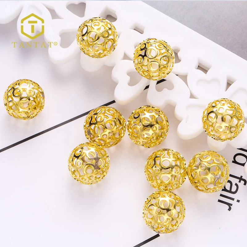 Gold Plated Brass Filigree Beads Wholesale Bracelet Beads