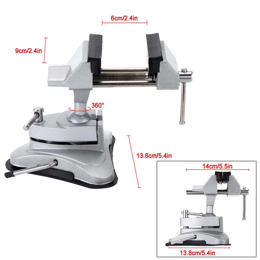 LEYI Mini Vice Clip-on Plier 360 degree Swivel Bench Vice Vise for Electric Drill Stent Bench Screw Clamp Grinder Tool Holder