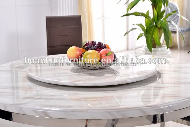 China home furniture round marble slab table top with lazy susan latest designs of dining tables