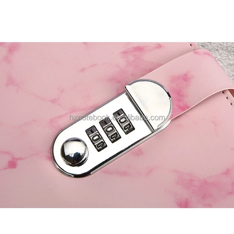 style organizer Custom pu Leather Diary Password Business Notebook With Code Lock Diaries journal stationery manufacturer