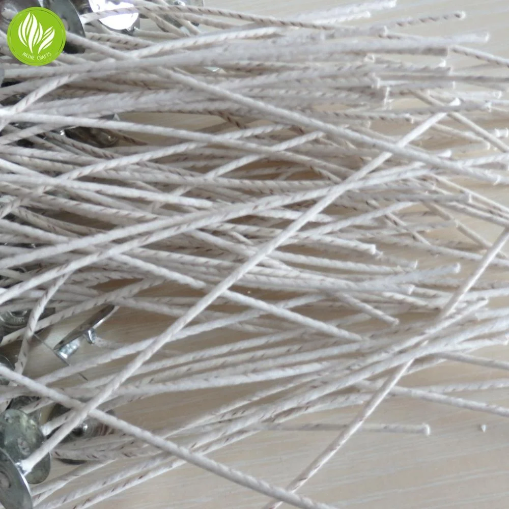 Фитиль из хлопчатобумажной бумаги, покрытый натуральным соевым воском, с низким содержанием дыма, хлопчатобумажные нити, тканые с бумагой, 100 шт.