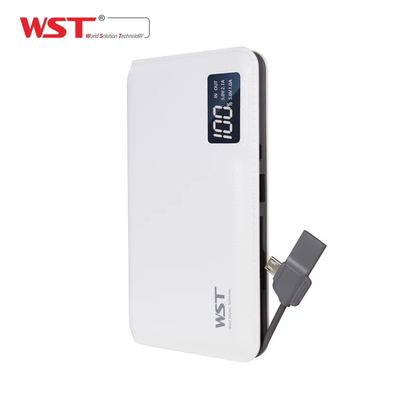 Dual usb 5 V 2.1a выход ЖК-дисплей Портативный power bank 10000 мАч для мобильных телефонов