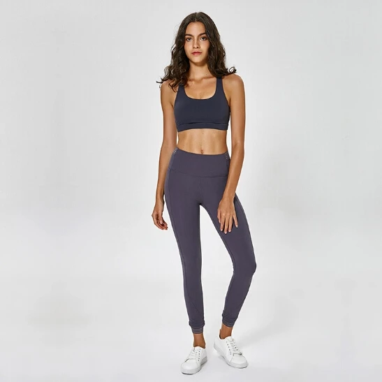 
Custom mesh sexy racer back sports bra for ladies 