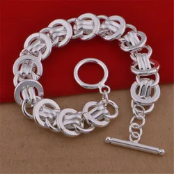 alibaba china plated pure 925 solid silver bracelet men
