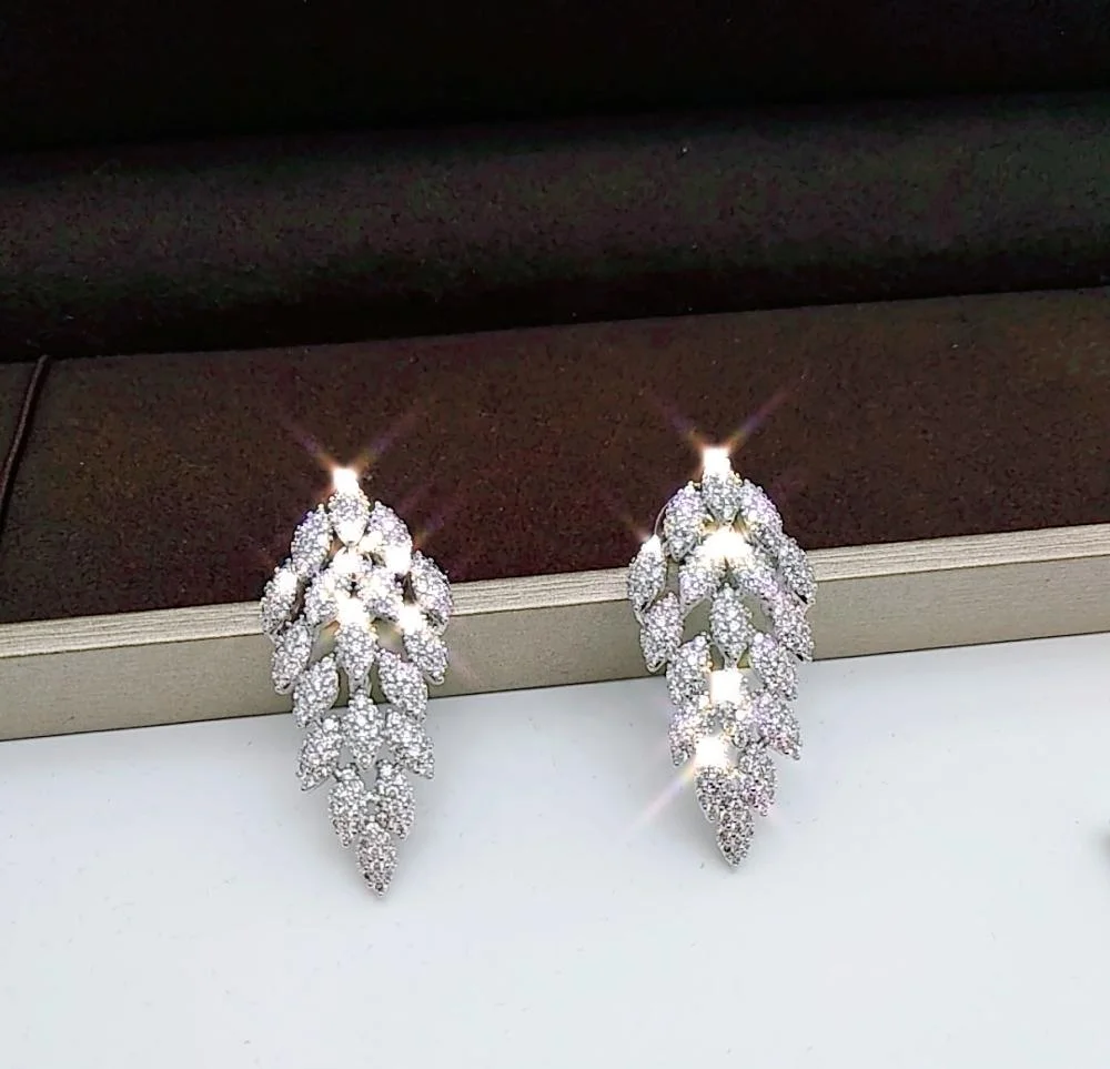 2019 New Women Cubic Zircon Wedding Jewelry Gift Bridal Jewelry Set Accessories Earring Necklace Jewelry Sets G41