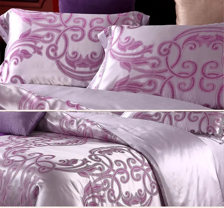 Silk four-piece set of 100 mulberry silk sets wide width silk bedclothes wedding bed products