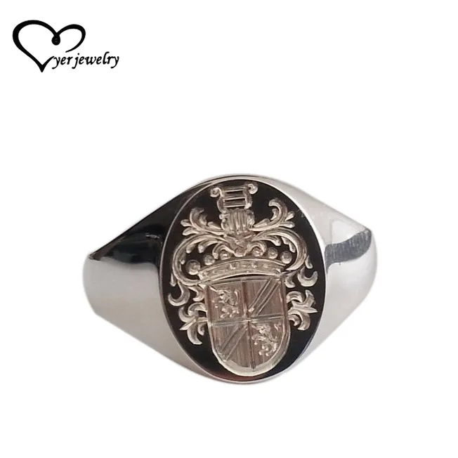 custom silver family crest signet ring
