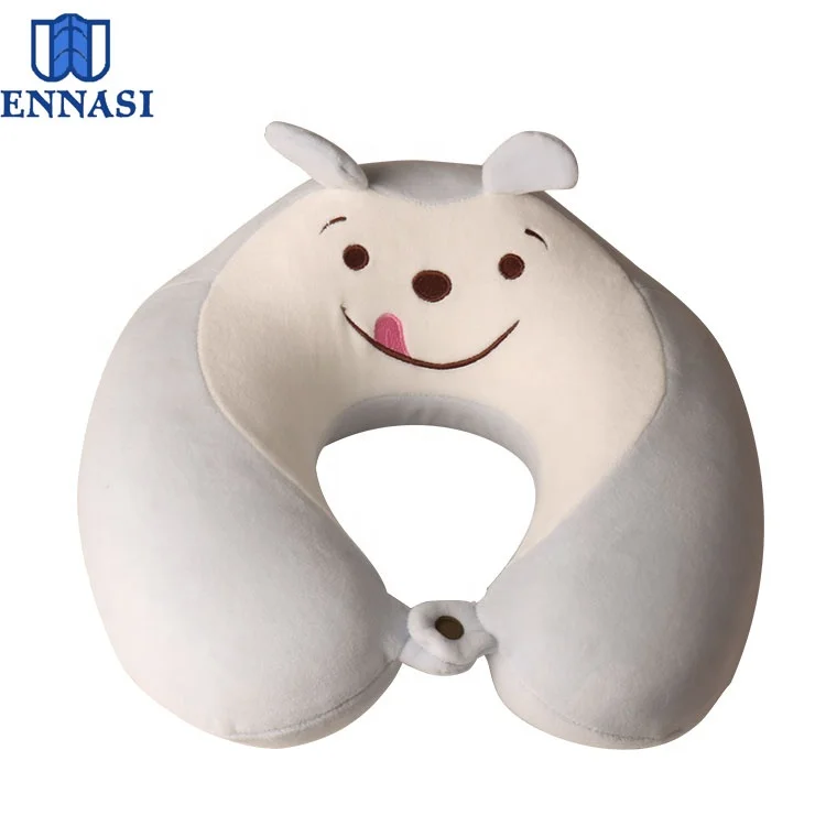 Customized Animal Shape Cartoon Style U-pillow U Shaped Supporting Nap Neck Pillow for Sleep Memory Foam Travel